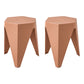 ArtissIn Set of 2 Puzzle Stool Plastic Stacking Bar Stools Dining Chairs Kitchen Pink
