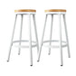 Artiss Set of 2 Wooden Stackable Bar Stools - White and Wood