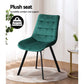 Artiss Set of 2 Reith Dining Chairs Kitchen Cafe Chairs Velvet Upholstered Green