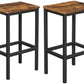 Bar Set Stools of 2 Bar Chairs, Rustic Brown