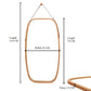 Hanging Full Length Wall Mirror - Solid Bamboo Frame and Adjustable Leather Strap for Bathroom and Bedroom