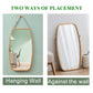Hanging Full Length Wall Mirror - Solid Bamboo Frame and Adjustable Leather Strap for Bathroom and Bedroom